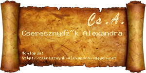 Cseresznyák Alexandra névjegykártya