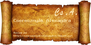 Cseresznyák Alexandra névjegykártya